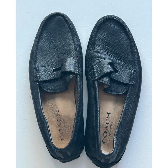 Coach Black Leather Men’s Loafers Size 13 - Picture 1 of 5